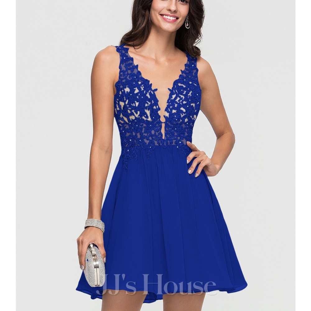 JJ’s House Navy Blue dress Size 0/2 Worn once in great condition Open to offers